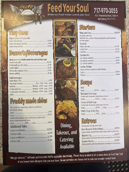 Menu Feed Your Soul Restaurant - 0