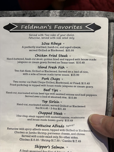 Menu Feldmans Wrong Way Diner - 2