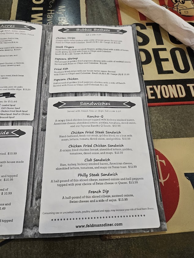Menu Feldmans Wrong Way Diner - 8