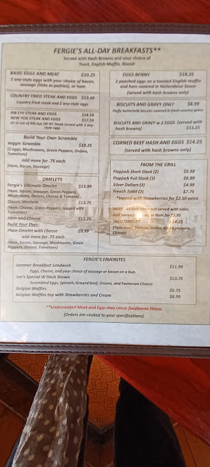 Menu Fergies On The Ave - 1