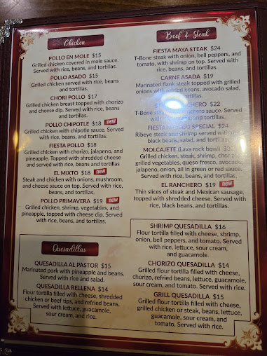 Menu Fiesta Maya Mexican Grill - 9