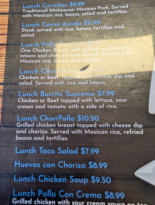 Menu Fiesta Patria Mexican Restaurant Cantina - 3