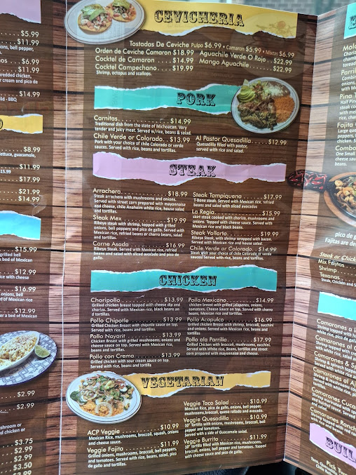 Menu Fiesta Patria Mexican Restaurant Cantina - 5