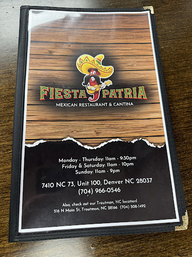 Menu Fiesta Patria Mexican Restaurant Cantina - 9