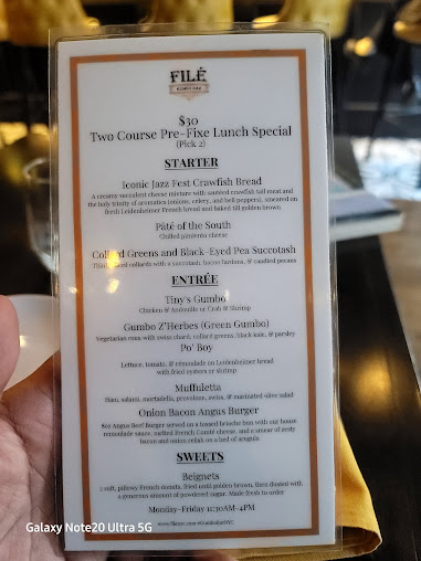 Menu Filé Gumbo Bar - 6