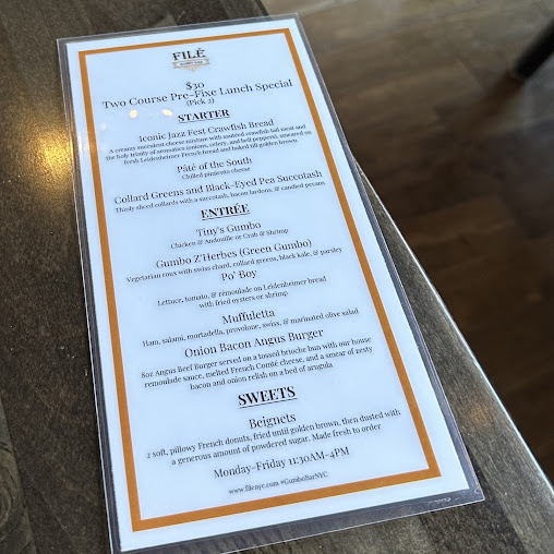 Menu Filé Gumbo Bar - 8