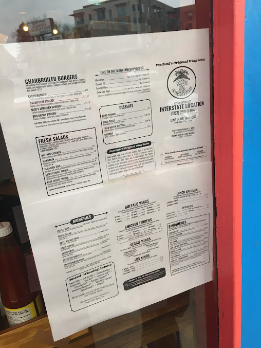 Menu Fire On The Mountain Buffalo Wings Interstate - 7