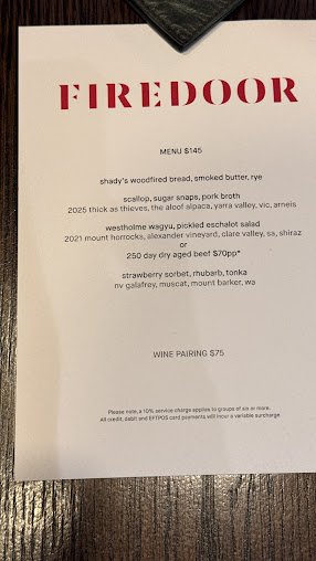 Menu Firedoor Restaurant - 0