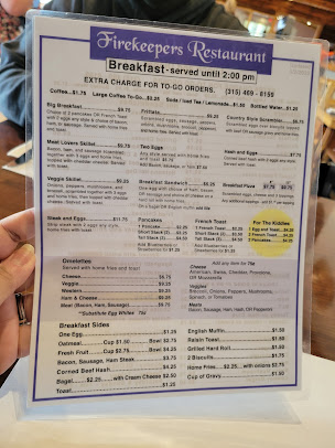 Menu Firekeepers - 2
