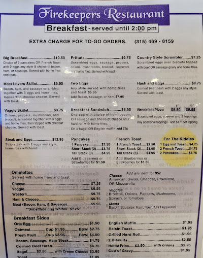 Menu Firekeepers - 5