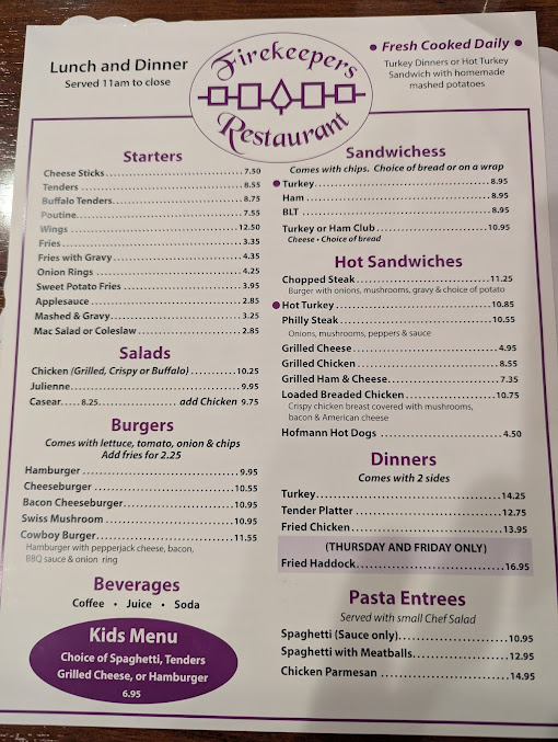 Menu Firekeepers - 6