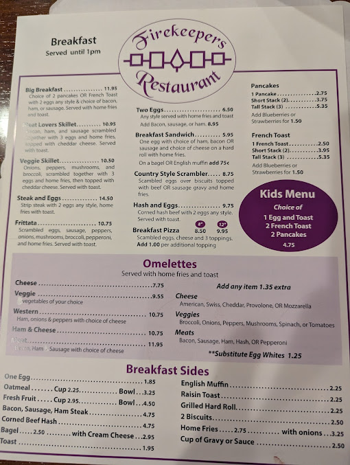 Menu Firekeepers - 8