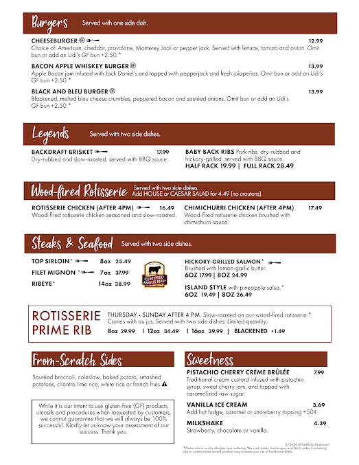 Menu Fireworks Restaurant - 3