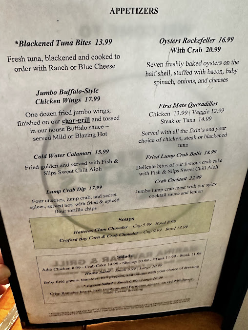 Menu Fish Slips Marina Raw Bar Grill - 2