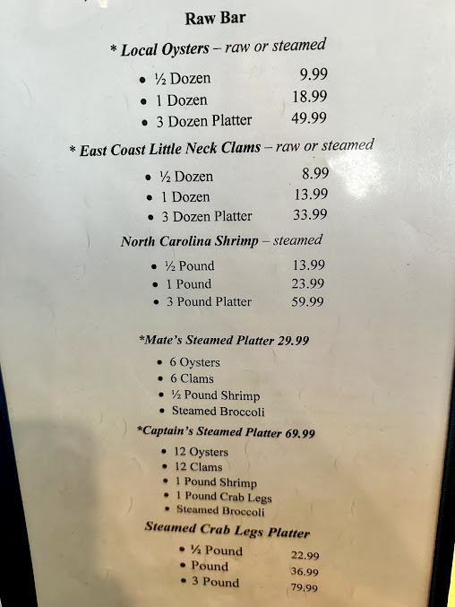 Menu Fish Slips Marina Raw Bar Grill - 3