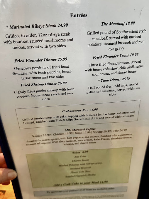 Menu Fish Slips Marina Raw Bar Grill - 4