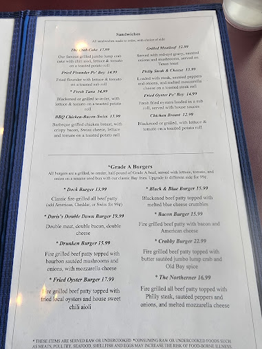 Menu Fish Slips Marina Raw Bar Grill - 6