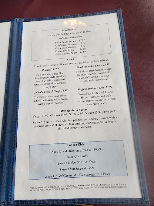 Menu Fish Slips Marina Raw Bar Grill - 8