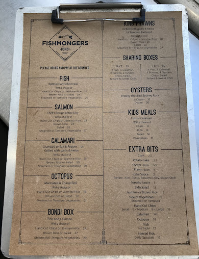 Menu Fishmongers - 2