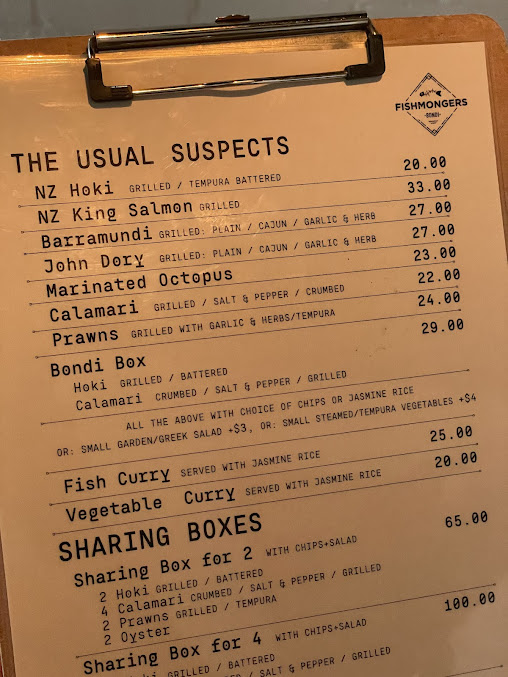 Menu Fishmongers - 5