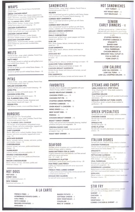 Menu Flaming Grill Family Dining - 1