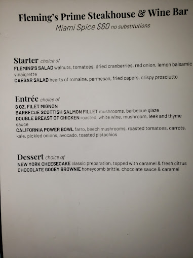 Menu Flemings Prime Steakhouse Wine Bar Miami - 2