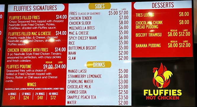Menu Fluffies Hot Chicken Les - 0
