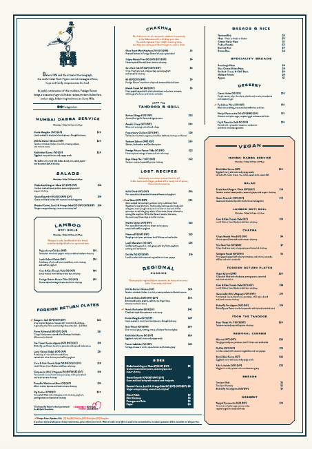 Menu Foreign Return Indian Restaurant - 1