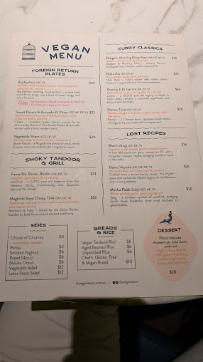 Menu Foreign Return Indian Restaurant - 3