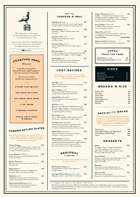 Menu Foreign Return Indian Restaurant - 4