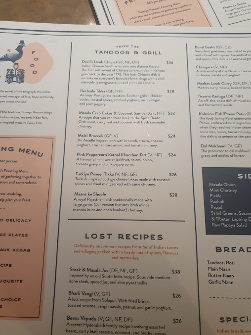 Menu Foreign Return Indian Restaurant - 8