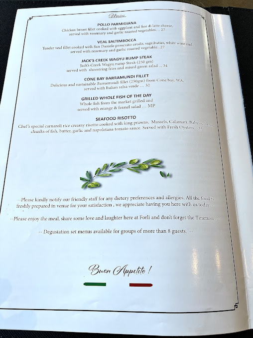 Menu Forli Italian Restaurant - 9