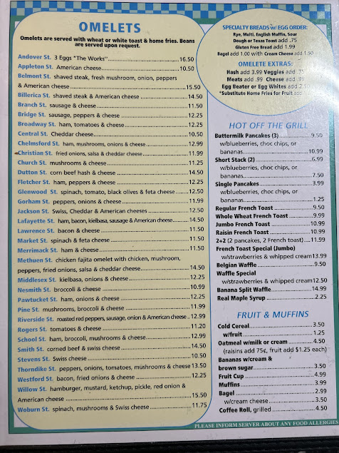 Menu Four Sisters Owl Diner - 0