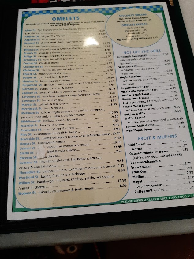 Menu Four Sisters Owl Diner - 8
