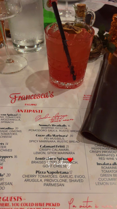 Menu Francesca's North - 1