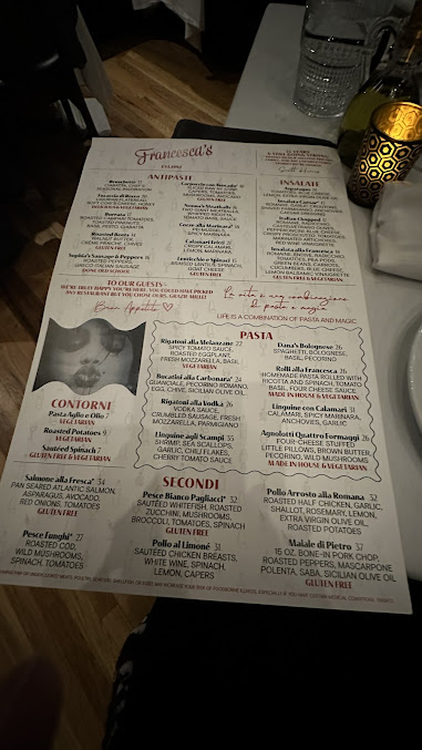 Menu Francesca's North - 2