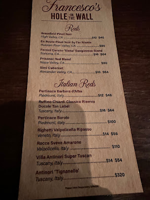 Menu Francesco's Hole In The Wall - 7