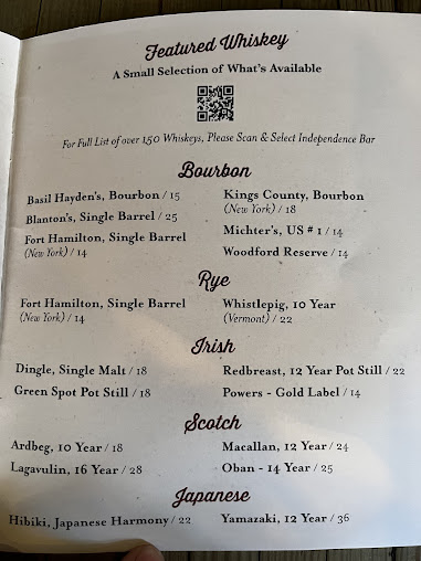 Menu Fraunces Tavern - 1