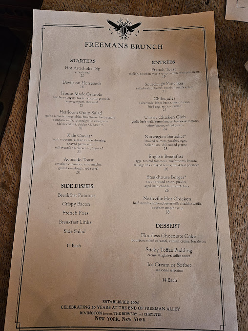 Menu Freemans - 3