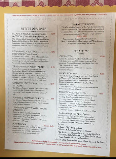 Menu French Market Cafe & Gourmet Shop - Tea Room - 1