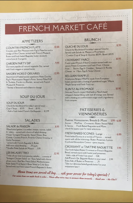 Menu French Market Cafe & Gourmet Shop - Tea Room - 3