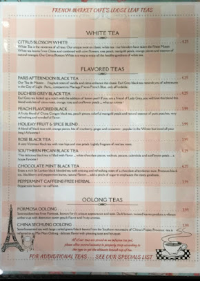 Menu French Market Cafe & Gourmet Shop - Tea Room - 6