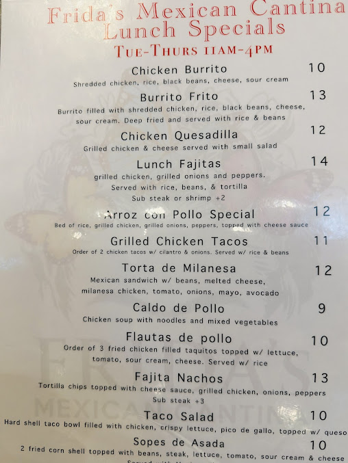 Menu Frida's Mexican Cantina - 0
