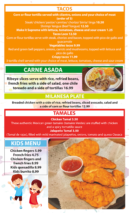 Menu Fridas Mexican Taqueria King Of Prussia - 1