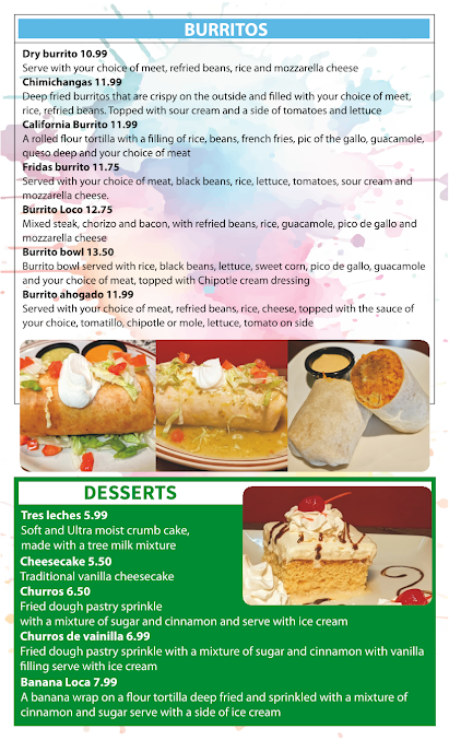 Menu Fridas Mexican Taqueria King Of Prussia - 3