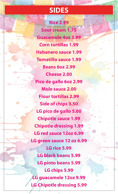 Menu Fridas Mexican Taqueria King Of Prussia - 4