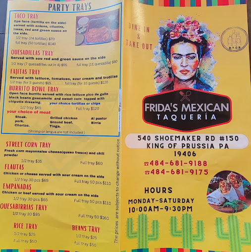 Menu Fridas Mexican Taqueria King Of Prussia - 6