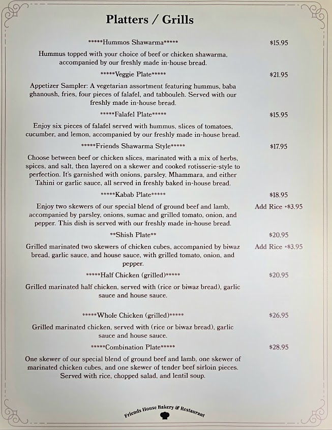 Menu Friends House Bakery Restaurant - 3