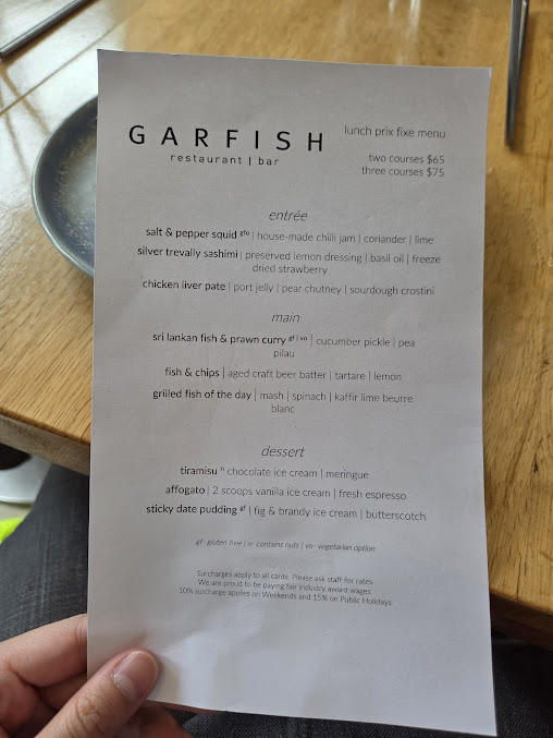Menu Garfish - 1