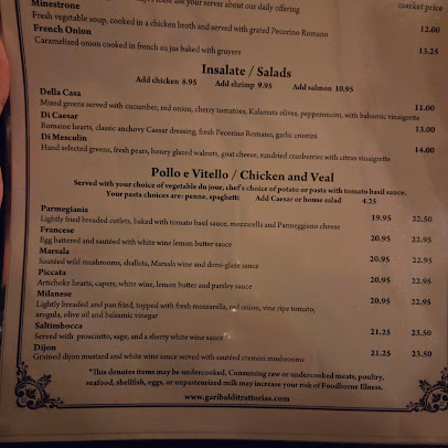 Menu Garibaldi Of Garner - 1